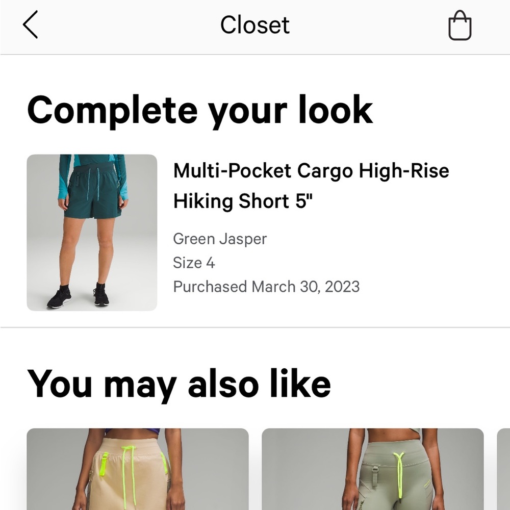 Lululemon Cargo High Rise Hiking Short 5"